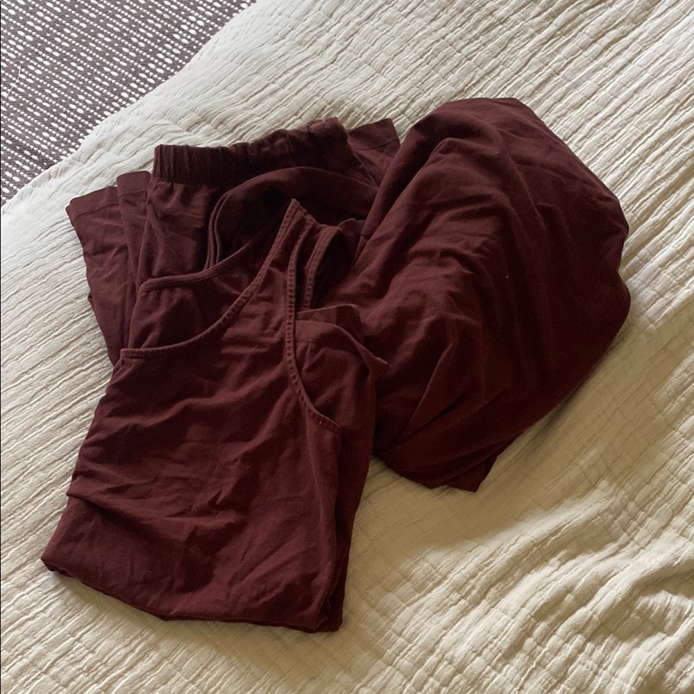 Women’s Maroon Sleep Tank & Pants Set